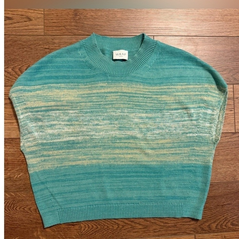Wrap London Teal Ombre Organic Cotton Sweater Vest Womens US 8 UK 12